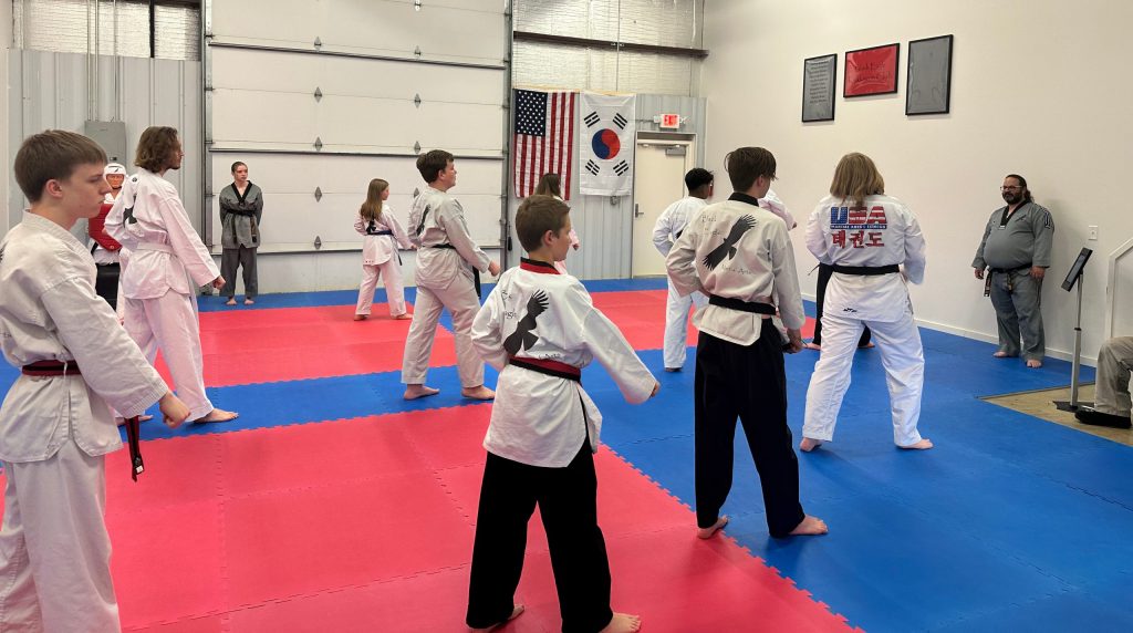 Advanced Taekwondo students training